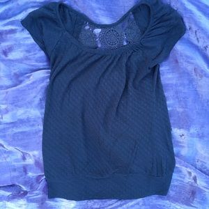 crocheted mandala knit embellished babydoll top